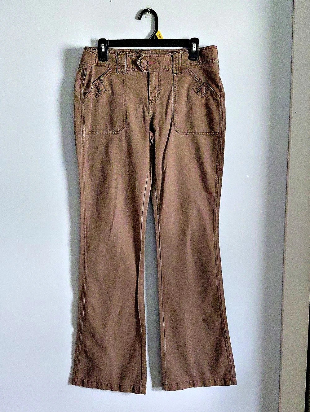 Aeropostale Brown Y2K Low Rise Wide Leg Boot Cut Cotton Pants Utility Long 9/10